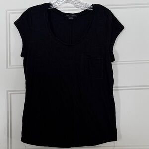Sanctuary Black Cap Sleeve Tee Pocket detail Medium